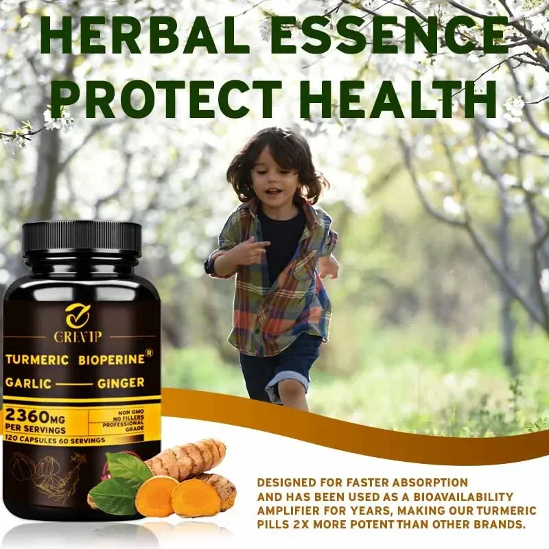 4-in-1 Calcium Supplement for Women and Men – Bone & Heart Health Complex with Vitamin D3, K2, Turmeric, Garlic & Ginger Root – Supports Immunity, Joints & Digestion