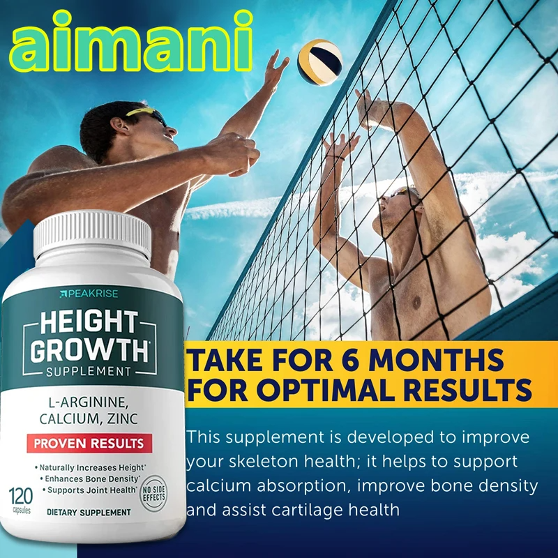 4-in-1 Calcium, Vitamin D3, K2 & Zinc Supplement – Bone & Heart Support Complex for Men, Women & Teens | Natural Height Booster & Bone Strength Enhancer