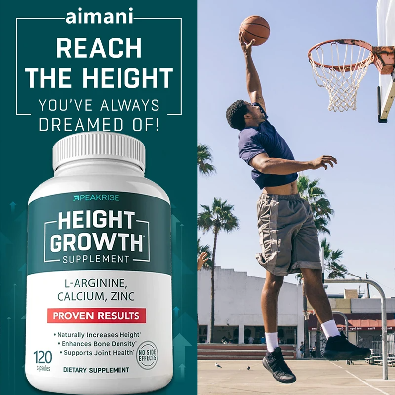 4-in-1 Calcium, Vitamin D3, K2 & Zinc Supplement – Bone & Heart Support Complex for Men, Women & Teens | Natural Height Booster & Bone Strength Enhancer
