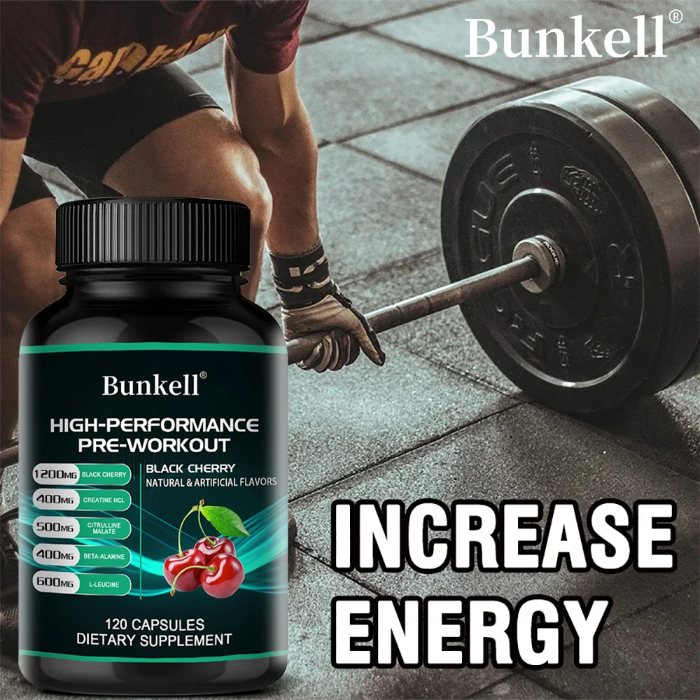 4-in-1 Pre-Workout Supplement – Creatine HCl, Beta-Alanine, Citrulline Malate & BCAAs for Energy, Strength & Endurance Boost