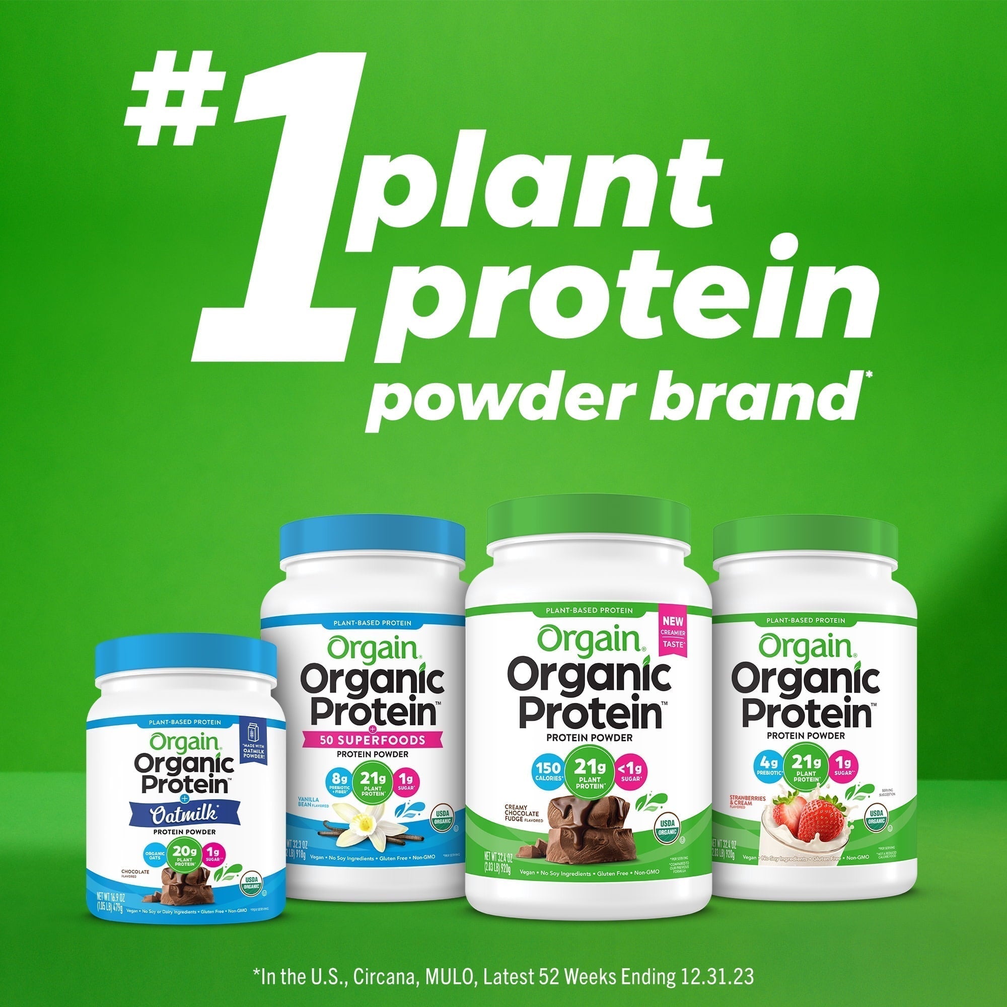 Orgain Organic Vegan 21g Protein Powder, Plant Based Shake Drink, Vanilla Bean 1.02lb