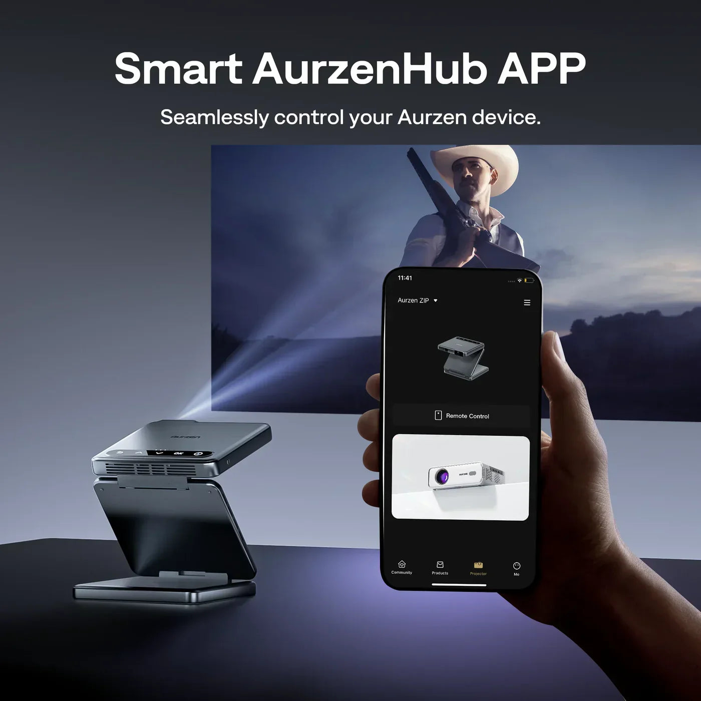 Aurzen ZIP Tri-Fold Portable Projector