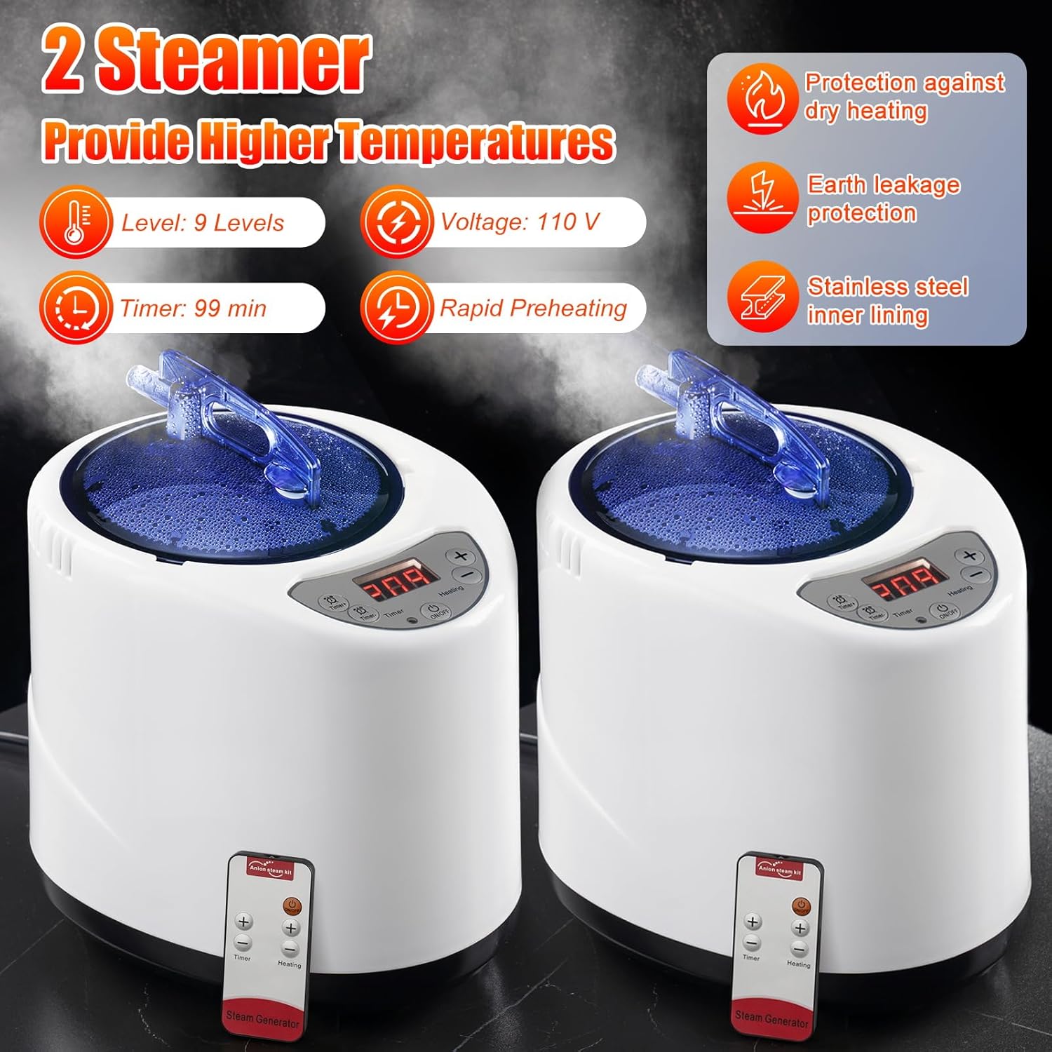 Portable Steam Sauna Tent with 2 Steamers
