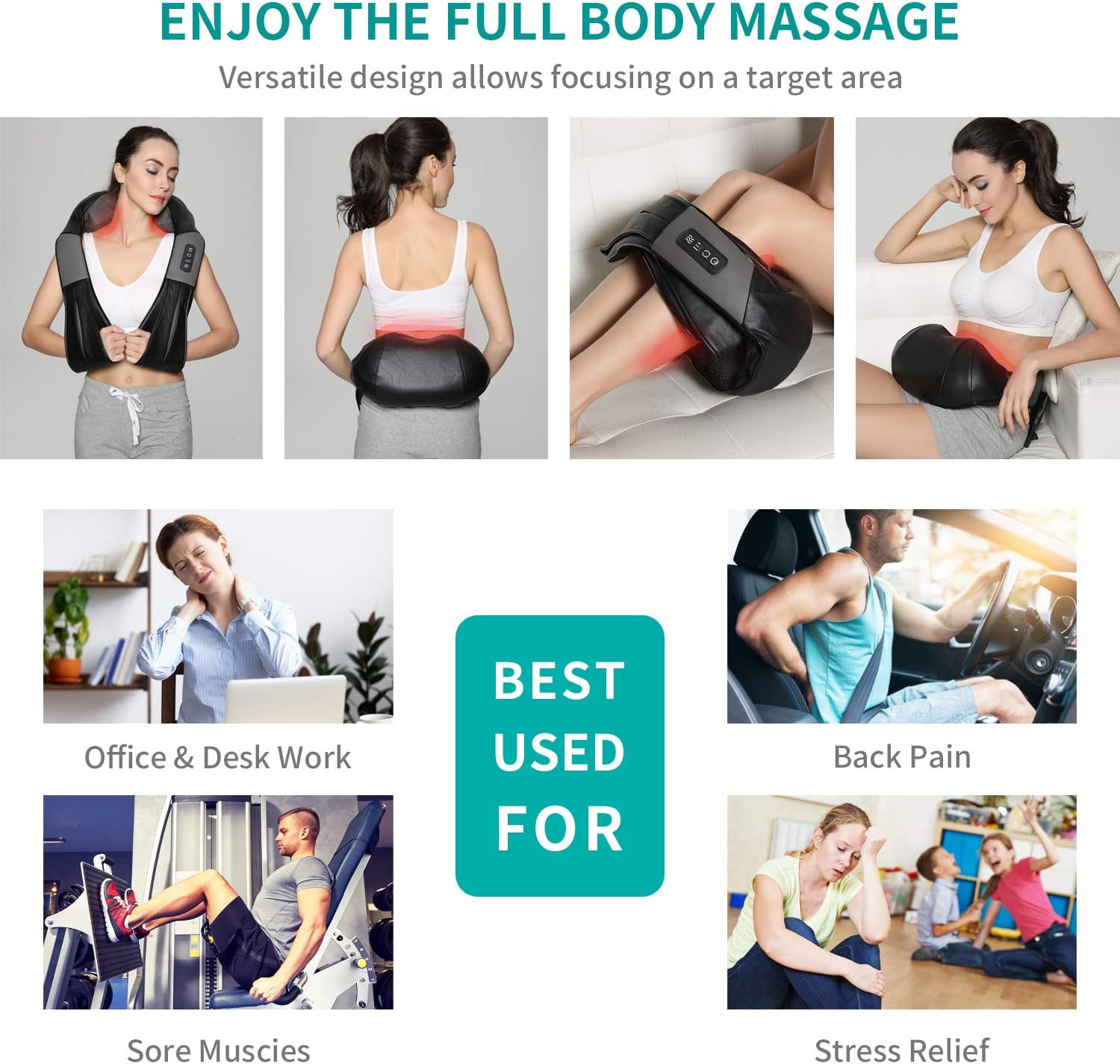 Nekteck™ 3D Shiatsu Neck & Back Massager