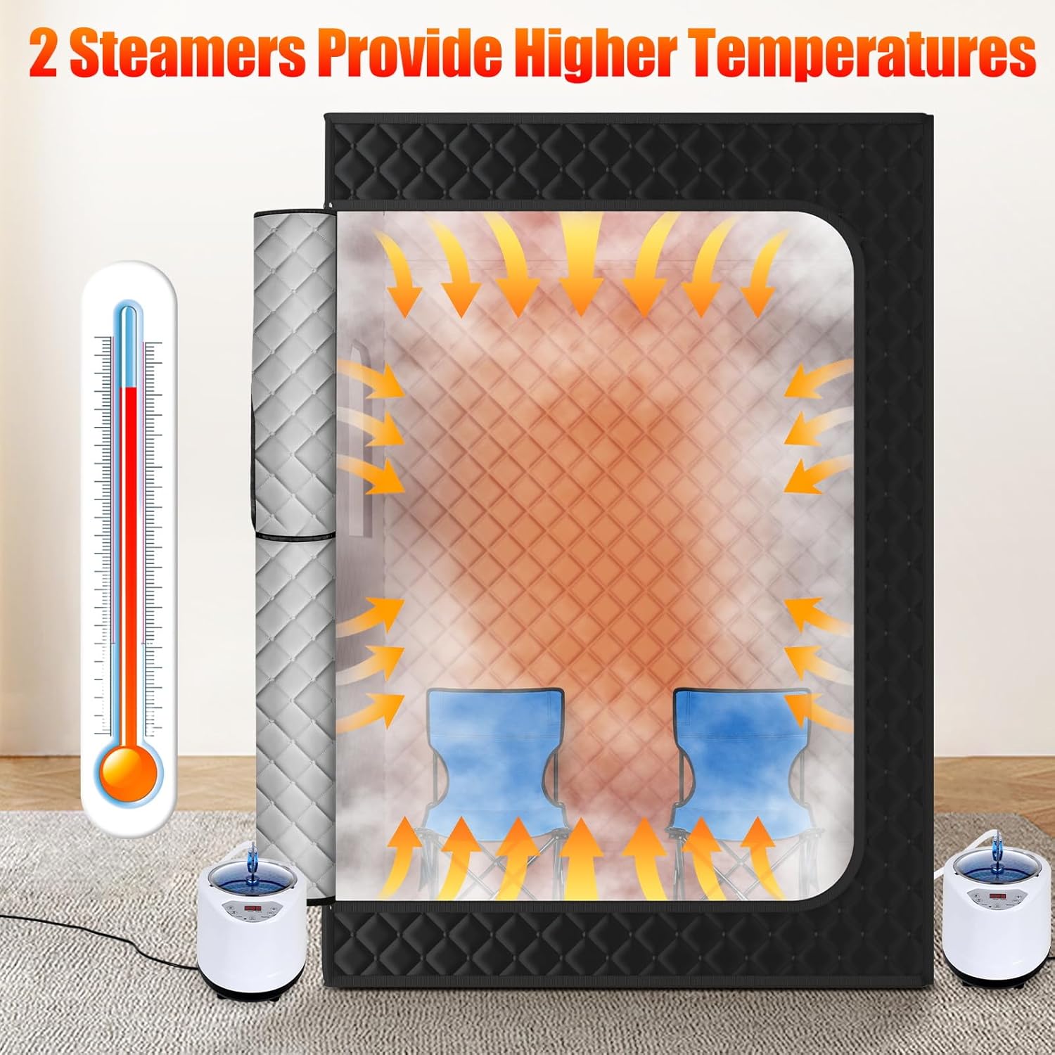 Portable Steam Sauna Tent with 2 Steamers