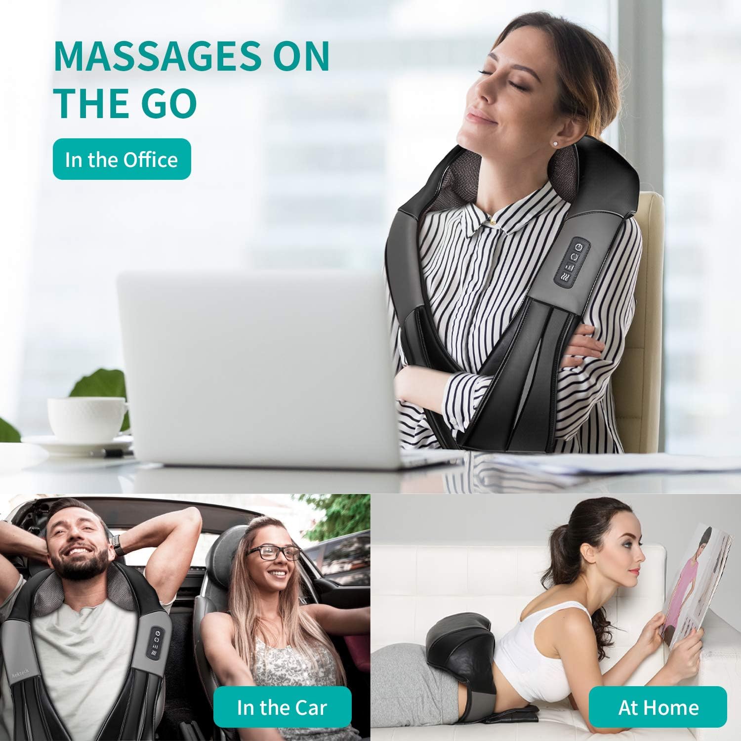 Nekteck™ 3D Shiatsu Neck & Back Massager