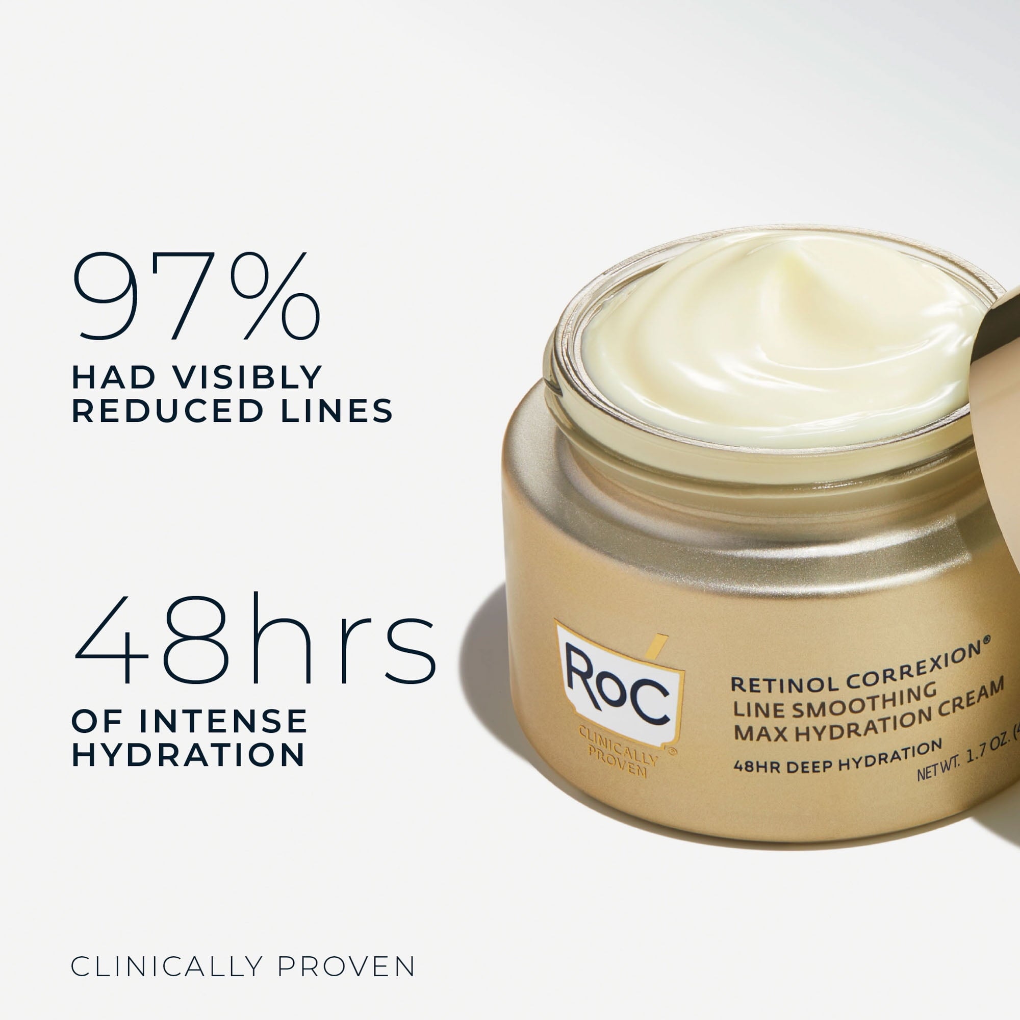 RoC Retinol Correxion Max Daily Hydration Anti-Aging Face Moisturizer +Hyaluronic Acid, 1.7oz