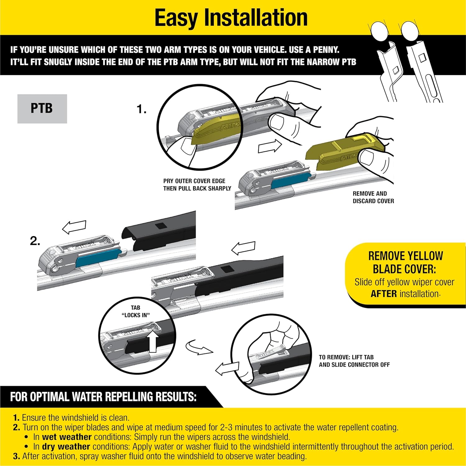 Rain-X Latitude 2-In-1 Water Repellent Wiper Blades – 22" (Pack of 2)