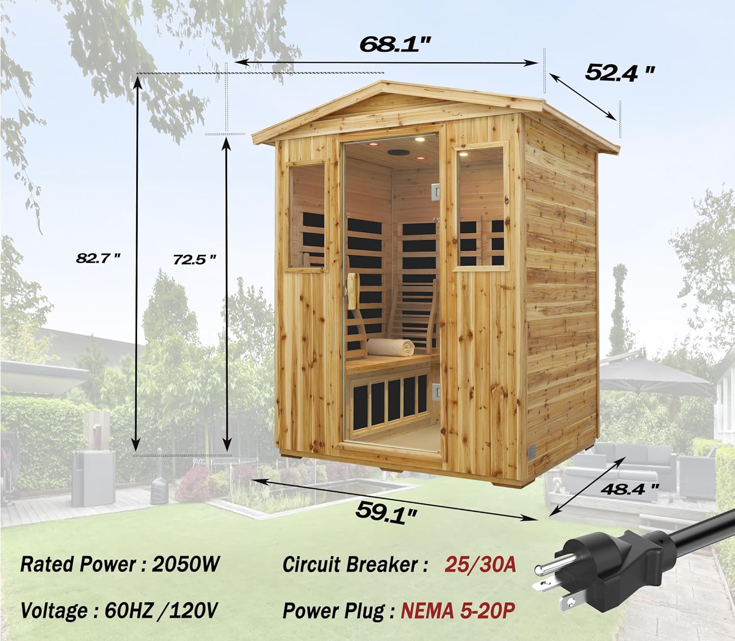 Outdoor Far Infrared Sauna 4-Person