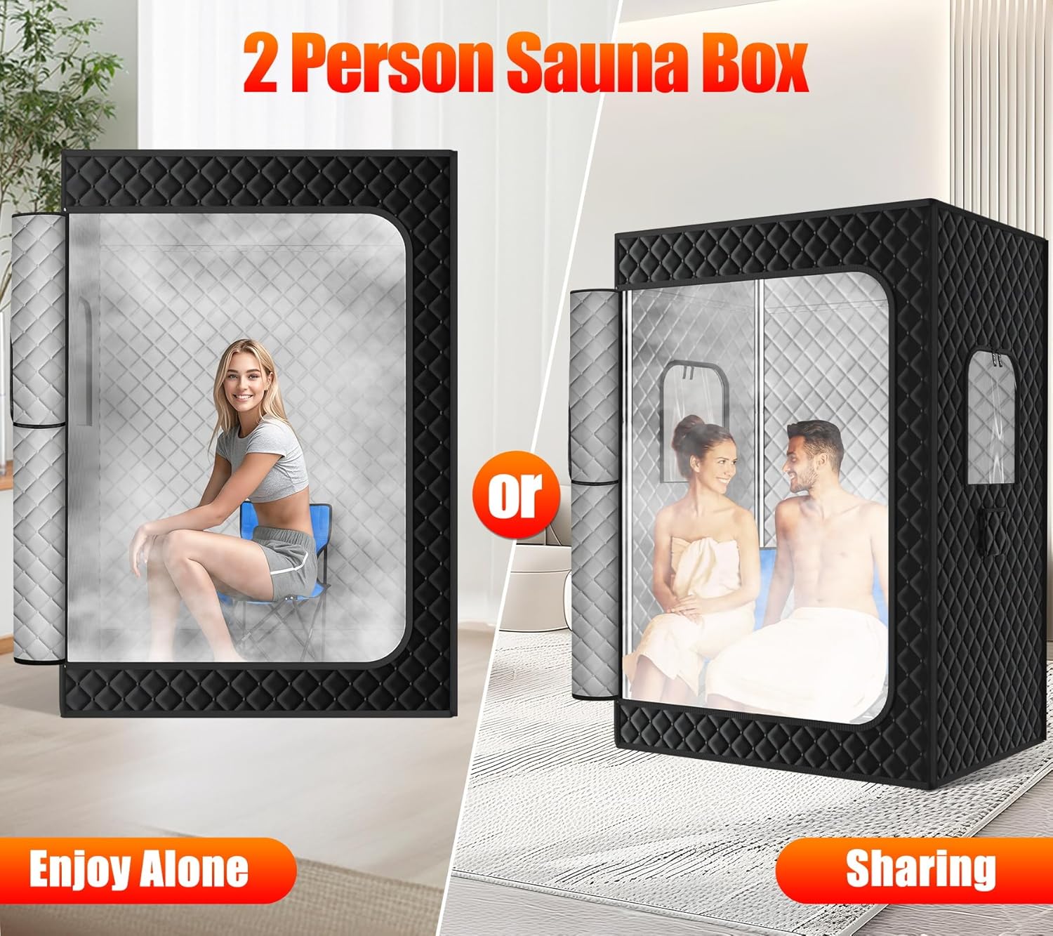 Portable Steam Sauna Tent with 2 Steamers