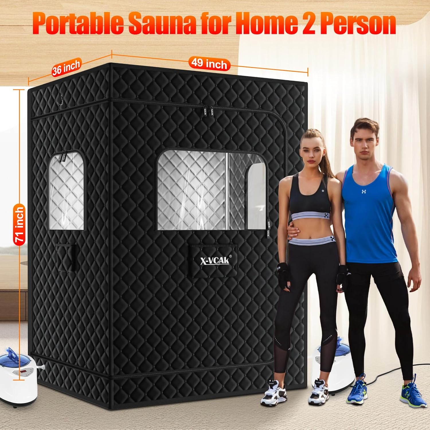 Portable Steam Sauna Tent with 2 Steamers