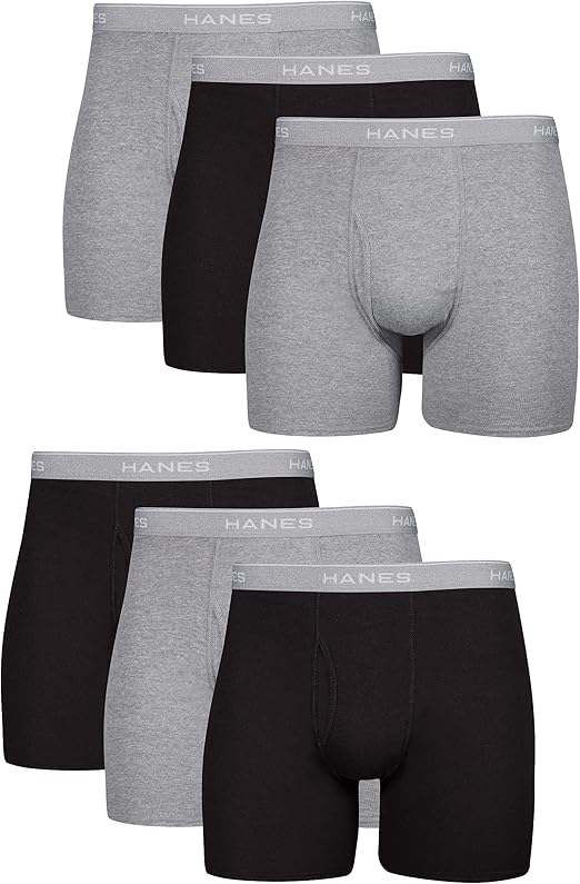 Hanes Men's Boxer Briefs, Cool Dri Moisture-Wicking Underwear, Cotton No-Ride-up for Men, Multi-Packs