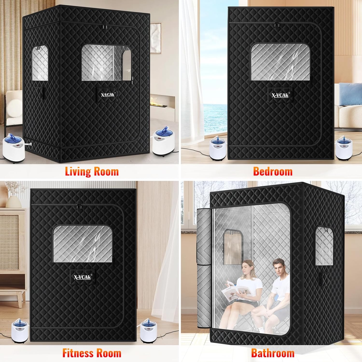 Portable Steam Sauna Tent with 2 Steamers