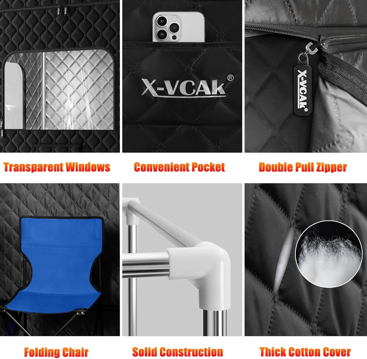Portable Steam Sauna Tent with 2 Steamers