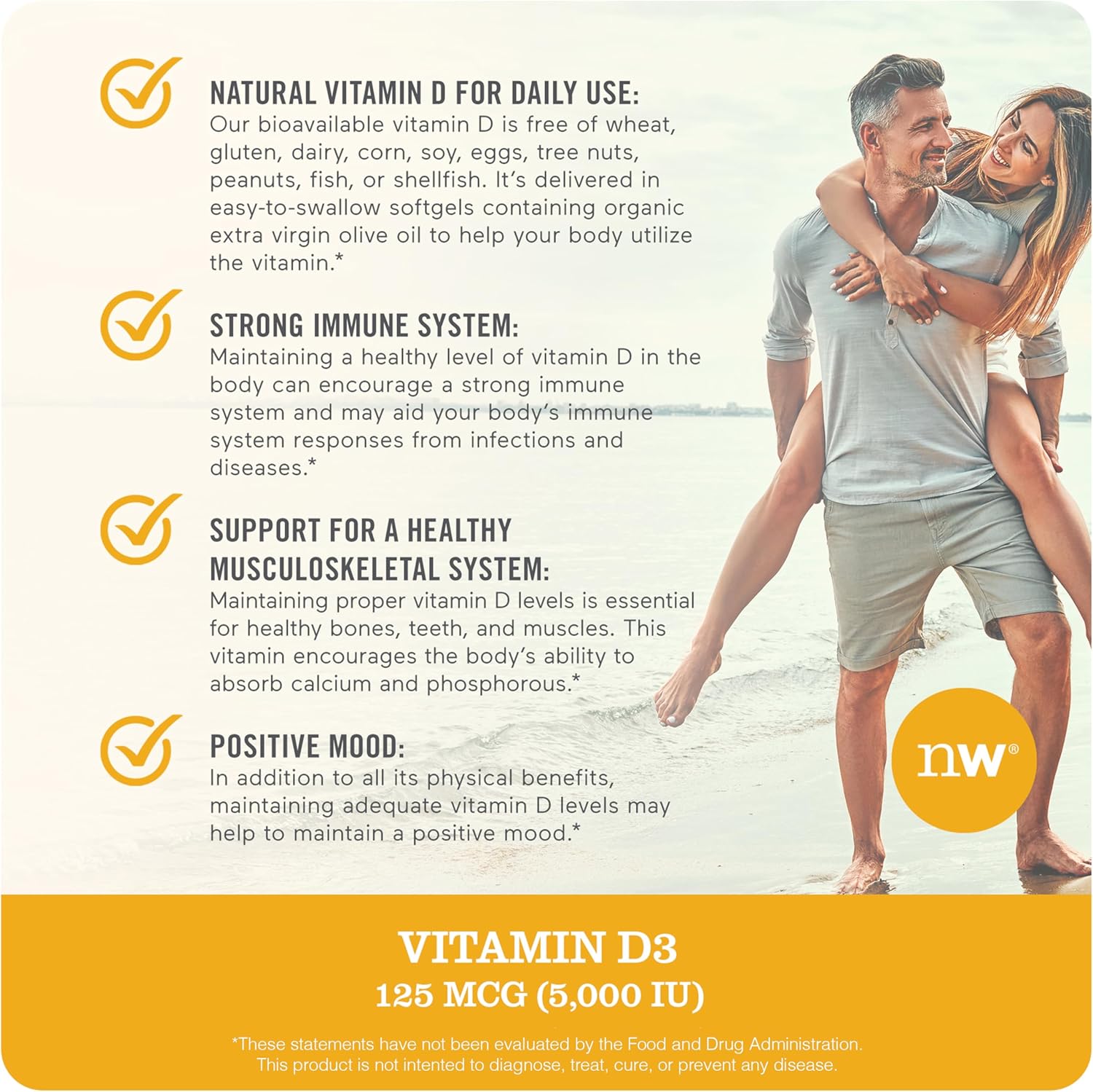 NatureWise Vitamin D3 5000iu – 360 Softgels for Immunity & Bone Health