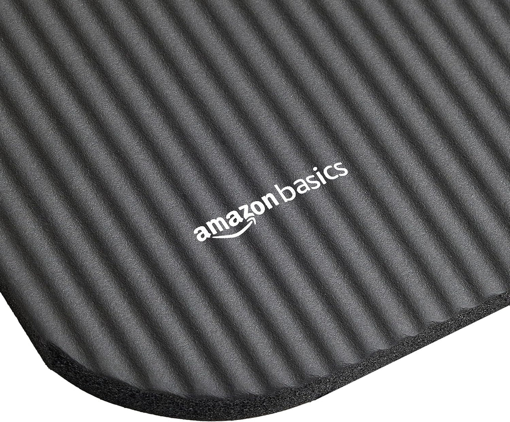 Amazon Basics 1/2 Inch Extra Thick Exercise Yoga Mat with Carrying Strap, Cushioned Support, for Fitness and Gym Workouts