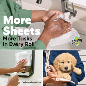 Bounty Quick Size Paper Towels – 8 Family Rolls (Equals 20 Regular Rolls)